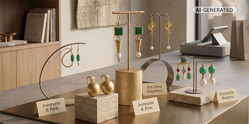 Römische Ohrringe Repliken Aventurin Perle Discus Stalagmium Sortiment | Der Römer Shop