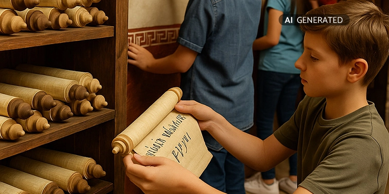 Römische Schriftrollen im Escape room in der Schule | Der Römer Shop