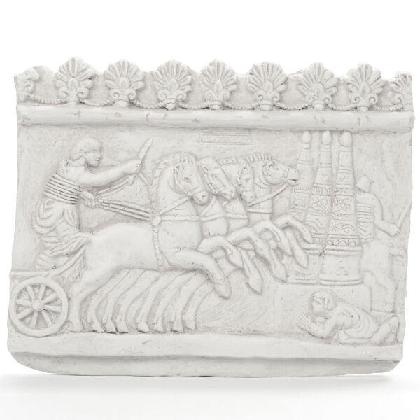 Relief Quadriga Rennen im Circus maximus Rom, Museums Replik, antike römische Wanddeko