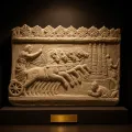 Relieve Carrera de cuadrigas en el Circo Máximo de Roma, réplica de museo, decoración mural romana antigua
