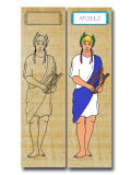 Lesezeichen basteln Rom Gottheit Apollo - Apollon, 19x5cm...