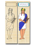 Lesezeichen basteln Rom Gottheit Apollo - Apollon, Gott des Lichts,19x5cm Papyrusdruck Papier