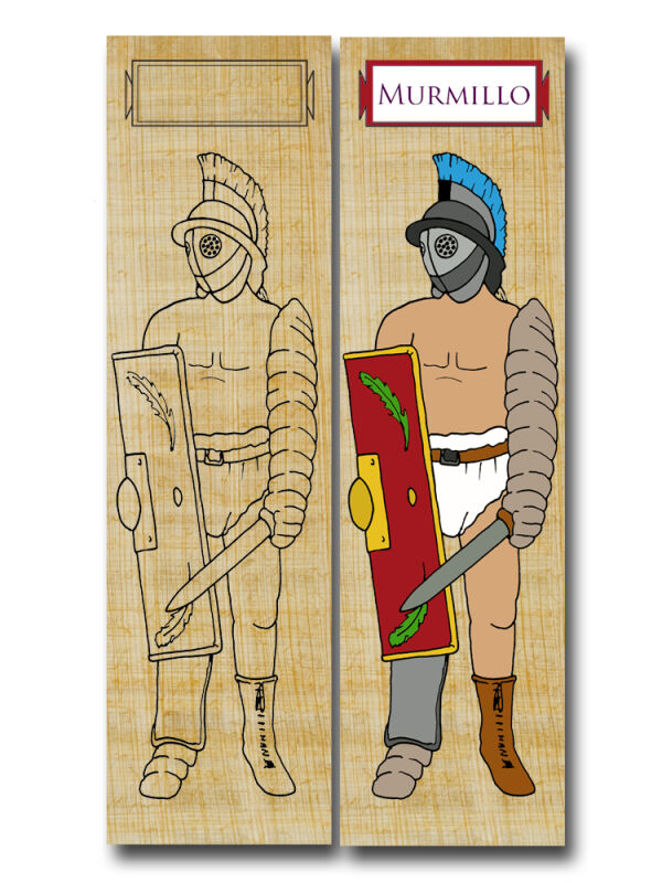 Bookmark craft Rome Gladiator Murmillo, 19x5cm papyrus...