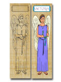 Coloring template Bookmark Victoria Nike 19x5cm Papyrus...