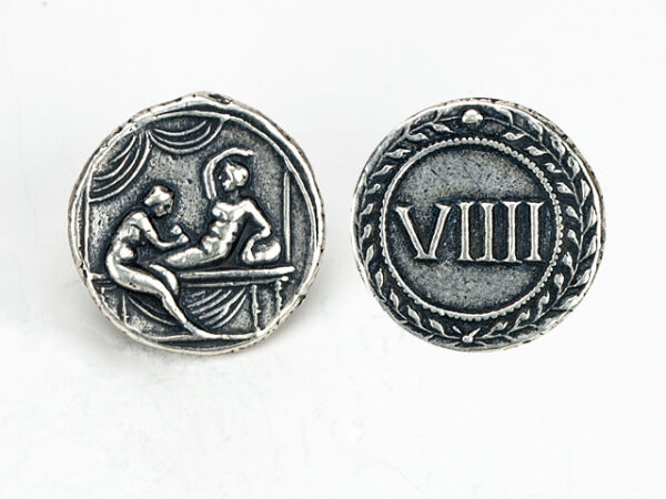 Ancient brothel coin, Spintria VIIIIl coin,roman eroticism coin