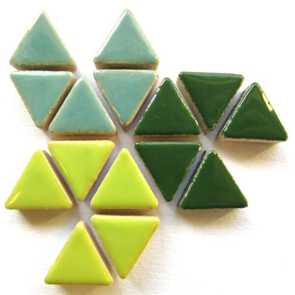 50g Various Colours Glazed Ceramic Triangles for Craft Mosaics 