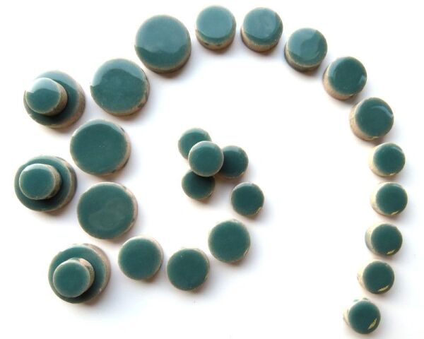 Mosaico cerámica, Ceramic Discs, Phthalo Green 12/15/20mm, 50g