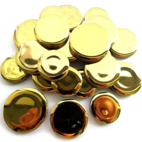 XL Ceramic Discs, Gold,Mosaikstein glasiert,  25/30/35mm Durchmesser, 100g