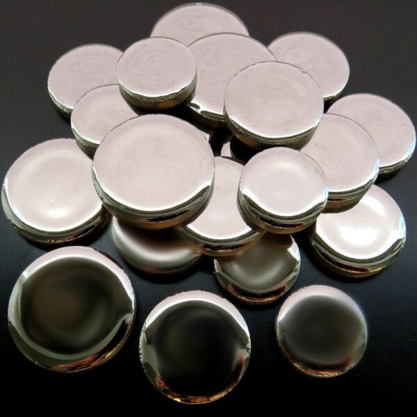XL Ceramic Discs, Silver, Mosaikstein glasiert,  25/30/35mm Durchmesser, 100g