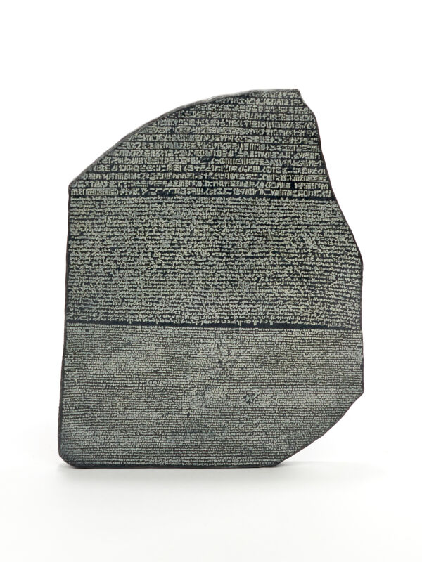 Piedra en relieve de la réplica de la roseta 18x14cm, piedra de Roseta, decodificación de jeroglíficos