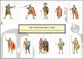 Craft-postcard Germanic warriors and Roman soldiers
