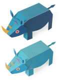 Modelos de papel Rhino Maxi para manualidades