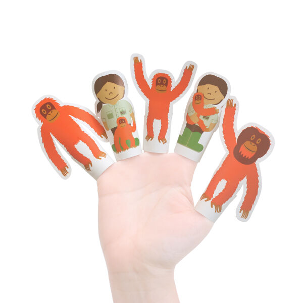 Idea de manualidades títeres de dedo Orangutanes