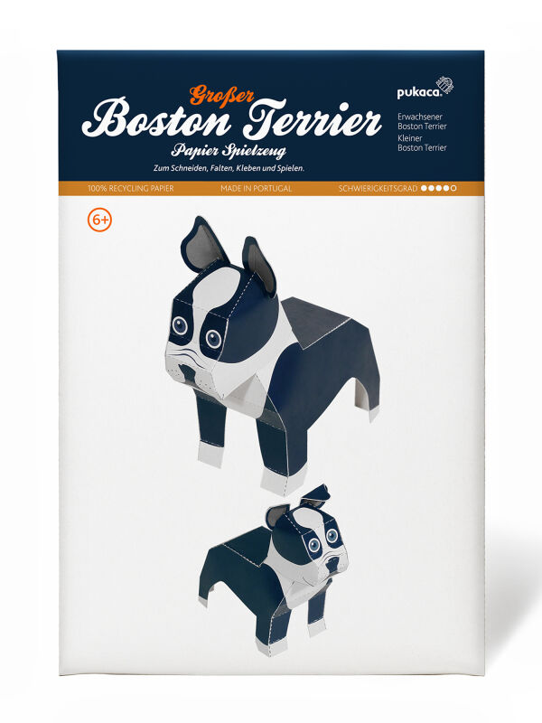 Boston Terrier Maxi  Bastelbogen Papiermodelle