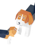 Modelos de papel Beagle Maxi para manualidades