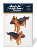 Hund Deutscher Schäferhund Maxi, DIY Bastelbogen für Papiermodelle, Kartonmodellbau, Papercraft | 100% Recyclingpapier