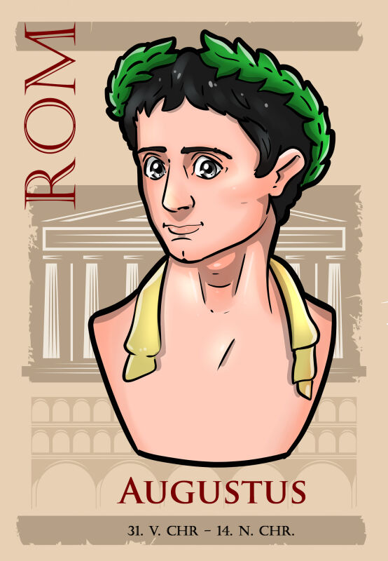 Postkarte römische Kaiser Augustus