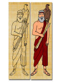 Bookmark craft Rome God Jupiter - Zeus, real papyrus