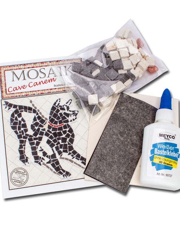 Mosaic craft set Cave Canem from Pompeii, 10x10cm