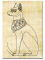 Dibujo para colorear Egipto 30x20cm Bastet Dibujo de contorno sobre papiro auténtico