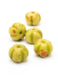 Beads melon shape green 14x11mm 5 pcs