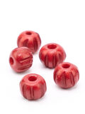 Beads bone melon shape red 7mm