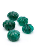 Glass beads melon shape green 8-10mm 5 pcs