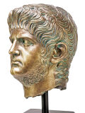 Nero römische Kaiser plastische Büste bronzefarben