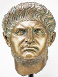 Nerón emperador romano busto de plástico de bronce dorado colores