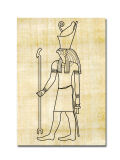 Coloring pictures Egypt 20x15cm God Horus on real papyrus