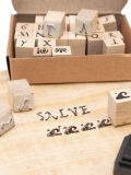 Roman Stamp Set SALVE with Pad Children Set - 26 ABC Stamps