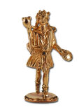 Statue Lar, real bronze, roman tutelary gods