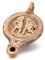 Oil lamp gladiators ACVVIVS vs HERMEROSS with handle