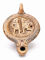 Oil lamp gladiators ACVVIVS vs HERMEROSS with handle