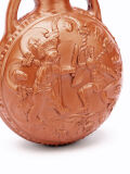 Taza de Gladiadores de Llama, vaso de bebida romano con decoración en relieve