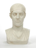 Cuadrigas de Delfos, pátina ligera, busto griego