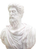 Busto de Marco Aurelio - Estatua Emperador Romano con Pedestal - Escultura Réplica del Filósofo y Emperador