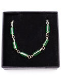 Roman link chain with green stones