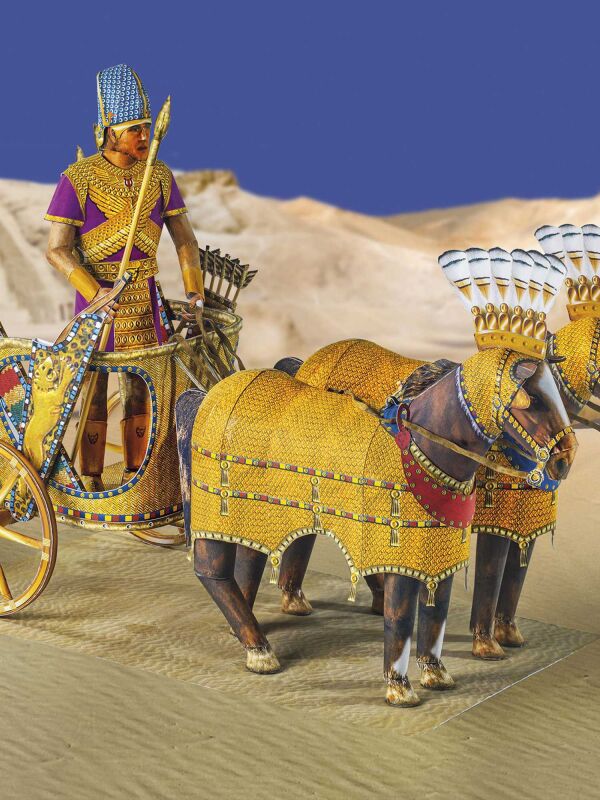 Hoja de papel craft carro egipcio Ramsés II