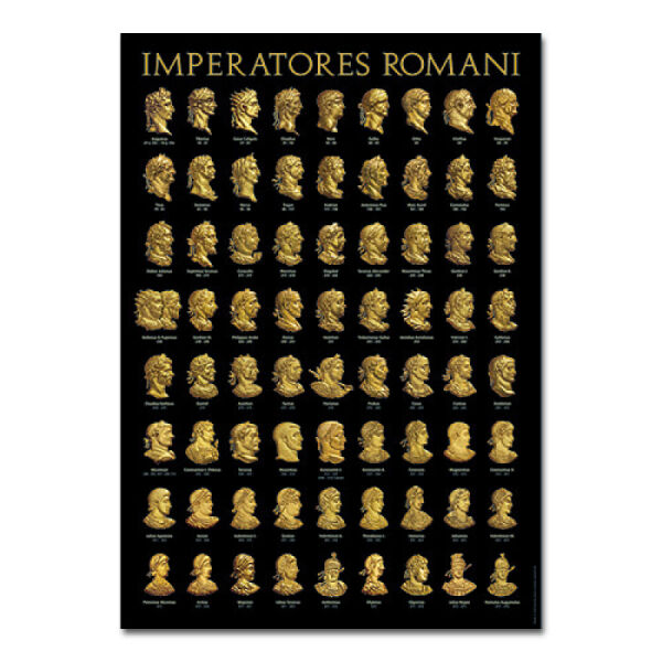 Lista de emperadores romanos - Póster Din A3 del Imperio Romano como retratos de monedas