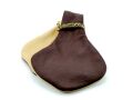 Chat à argent - Porte-monnaie en cuir beige / marron