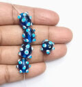 Viking glass beads blue-light blue eye beads handmade 5...