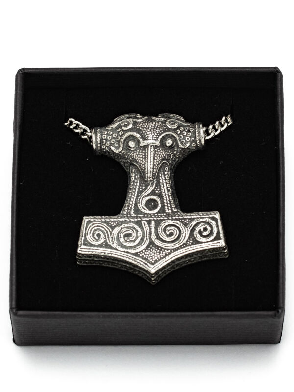 Pendant Thorshammer with metal chain, Viking jewellery