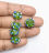 Viking glass beads green-blue eye beads handmade 5 pieces