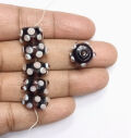 Viking glass beads purple-white eye beads handmade 5 pieces
