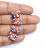 Viking glass beads orange-blue blue eye beads handmade 5 pieces
