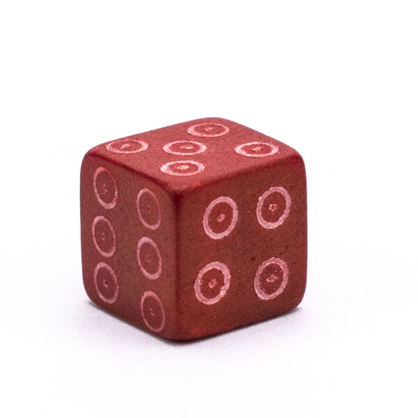 Hueso cubo circulo ojos 11x11mm rojo