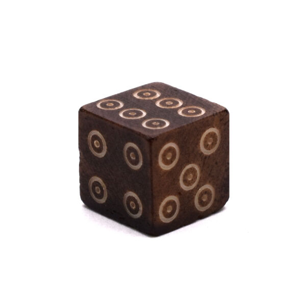 Dés cubiques os Cercles en anneau 11x11mm Noir-Brun