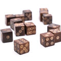 Bone cube circle eyes 11x11mm black-brown