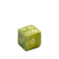 Bone cube circle eyes 11x11mm green